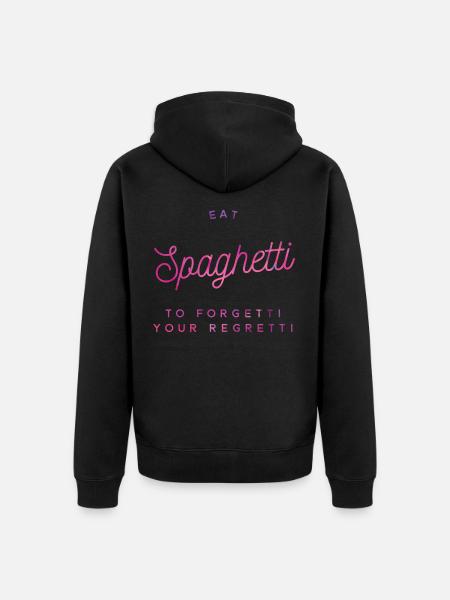 eat spaghetti to forget your regretti - Unisex Premium Organic Zip Hoodie - black