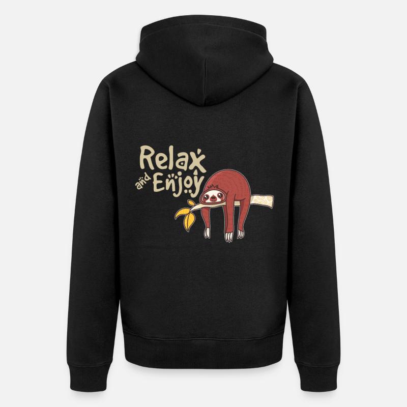 Faultiere - Unisex Premium Bio Zip Hoodie - Schwarz