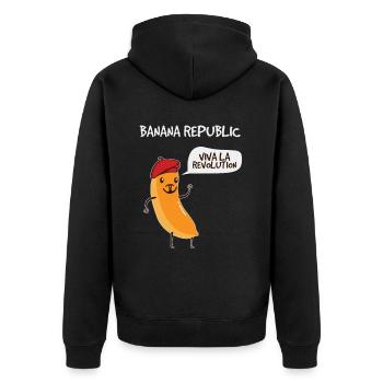 banana republic - Unisex Premium Organic Zip Hoodie - black - Back - Nico (187cm)