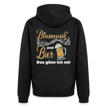Brass music Beer Volksfest Brass band Folk music - Unisex Premium Organic Zip Hoodie - black - Back - Nico (187cm)