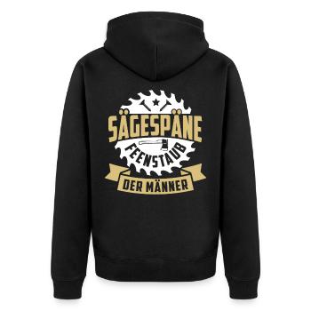 Poussière de fées de sciage des hommes - Veste à capuche bio Premium Unisexe - noir - Dos - Nico (187cm)