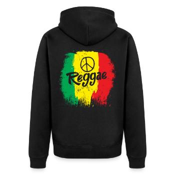 Reggae Grunge Reggaeton Reggaestyle Musik - Unisex Premium Bio Zip Hoodie - Schwarz - Hinten - Nico (187cm)
