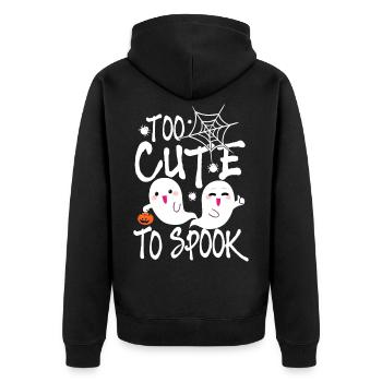 Too Cute to Spook - Halloween Fantôme fantôme - Veste à capuche bio Premium Unisexe - noir - Dos - Nico (187cm)