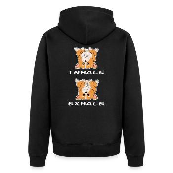Hund Doglover Corgi Hund süßes Haustier lustiges Geschenk flauschig - Unisex Premium Bio Zip Hoodie - Schwarz - Hinten - Nico (187cm)