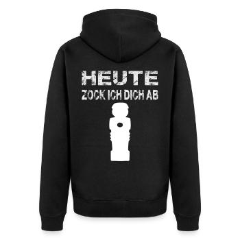 Tischfussball Kicker Tischkickern Tischfußball - Unisex Premium Bio Zip Hoodie - Schwarz - Hinten - Nico (187cm)