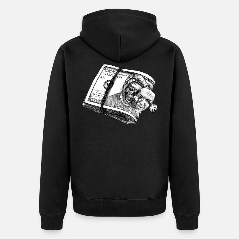 Dollar face off - Unisex Premium Bio Zip Hoodie - Schwarz