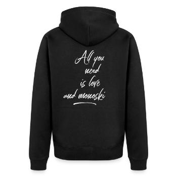 Tout ce dont tu as besoin, c’est l’amour et le monoski - Veste à capuche bio Premium Unisexe - noir - Dos - Nico (187cm)