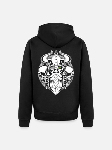 Odin und seine Totenköpfe - Unisex Premium Organic Zip Hoodie - black