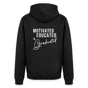 Bachelor Master Doctor Degree Graduation Engineer - Unisex Premium Organic Zip Hoodie - black - Back - Nico (187cm)