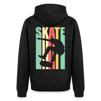 Skateboarding - Skate - Skating - Unisex Premium Organic Zip Hoodie - black - Back - Nico (187cm)