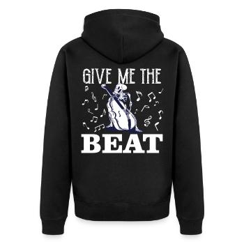 Kontrabass - Double Bass - Kontrabassist - Beat - Unisex Premium Bio Zip Hoodie - Schwarz - Hinten - Nico (187cm)