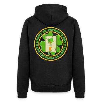 Jungs! Haben Sie dieses St Patrick TStück, das " - Unisex Premium Bio Zip Hoodie - Schwarz - Hinten - Nico (187cm)