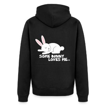Lapins - Veste à capuche bio Premium Unisexe - noir - Dos - Nico (187cm)
