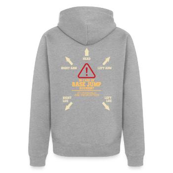 Base Jump - Unisex Premium Bio Zip Hoodie - Grau meliert - Hinten - Nico (187cm)