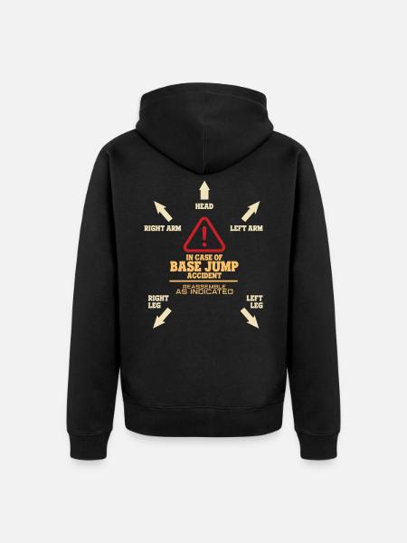 Base Jump - Unisex Premium Organic Zip Hoodie - black
