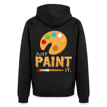 Male es einfach an Malermeister Maler Geschenk - Unisex Premium Bio Zip Hoodie - Schwarz - Hinten - Nico (187cm)