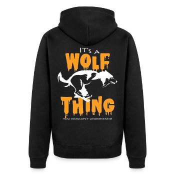 C'est une chose de loup que vous ne comprenez pas - Veste à capuche bio Premium Unisexe - noir - Dos - Nico (187cm)