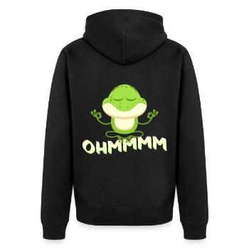 Frosch - Unisex Premium Bio Zip Hoodie - Schwarz - Hinten - Nico (187cm)