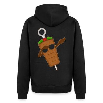 Döner Kebab - Unisex Premium Bio Zip Hoodie - Schwarz - Hinten - Nico (187cm)