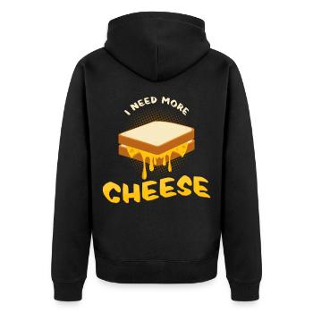 Ich brauche mehr Käse Geschenkidee Käsetoast - Unisex Premium Bio Zip Hoodie - Schwarz - Hinten - Nico (187cm)