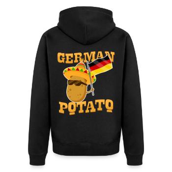 German potato - Unisex Premium Organic Zip Hoodie - black - Back - Nico (187cm)