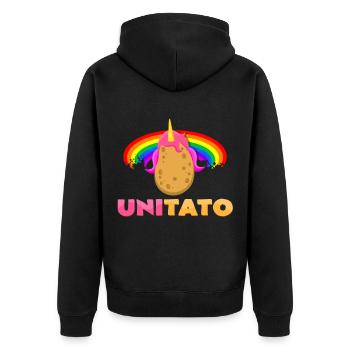 Unicorn potato - Unisex Premium Organic Zip Hoodie - black - Back - Nico (187cm)