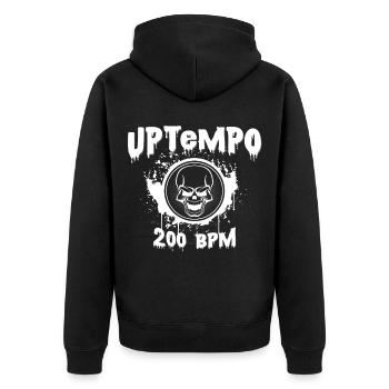 Uptempo music at 200 BPM Raver Techno gift - Unisex Premium Organic Zip Hoodie - black - Back - Nico (187cm)