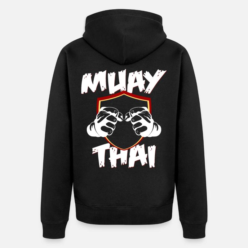 boxe thaï - Veste à capuche bio Premium Unisexe - noir