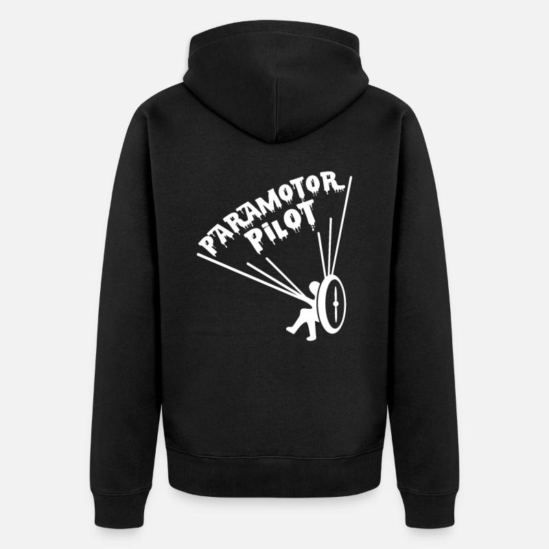 Paramotor pilot gift - Unisex Premium Organic Zip Hoodie - black
