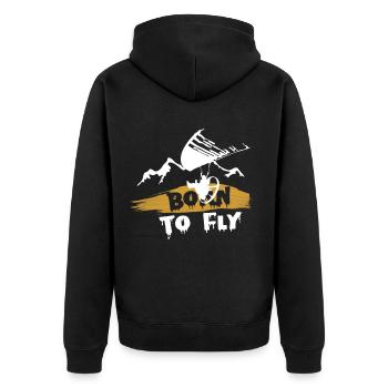 Born to fly Paramotor - Unisex Premium Organic Zip Hoodie - black - Back - Nico (187cm)