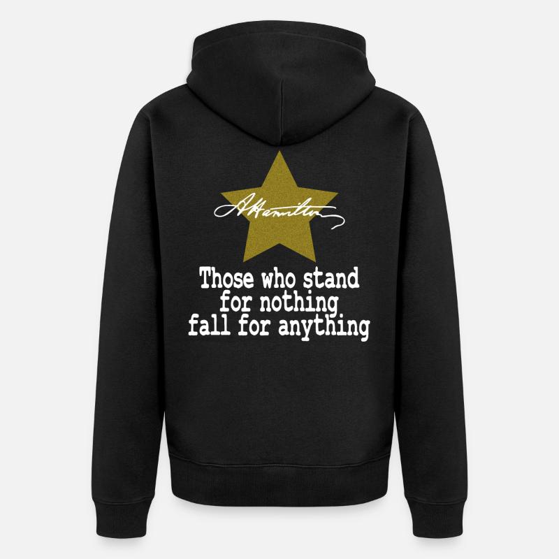 TShirtDesign AlexanderHamilton "dem, der bruges til - Premium økologisk unisex-hættejakke - sort