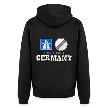 Allemagne - Veste à capuche bio Premium Unisexe - noir - Dos - Nico (187cm)