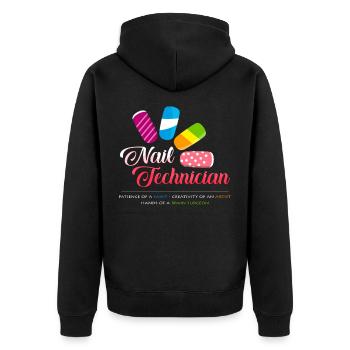 technicien ongles - Veste à capuche bio Premium Unisexe - noir - Dos - Nico (187cm)