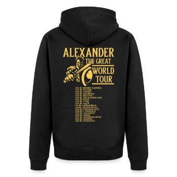 Alexandre le Grand Tour du monde Grèce - Veste à capuche bio Premium Unisexe - noir - Dos - Nico (187cm)