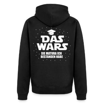 Das Wars Matura bestanden lustiger Spruch - Unisex Premium Bio Zip Hoodie - Schwarz - Hinten - Nico (187cm)
