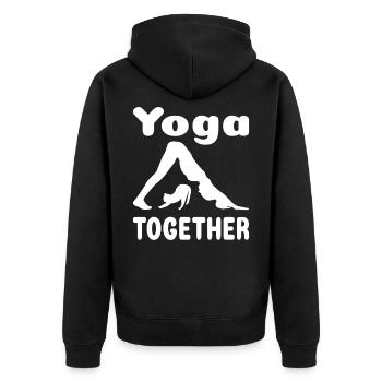 Yoga ensemble chat femme yoga exercice yoga formation - Veste à capuche bio Premium Unisexe - noir - Dos - Nico (187cm)