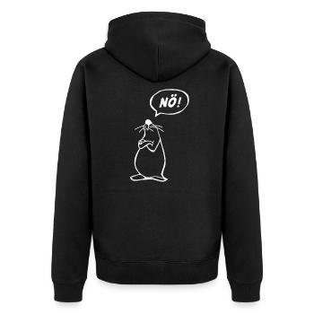 NÖ Maus - Unisex Premium Bio Zip Hoodie - Schwarz - Hinten - Nico (187cm)
