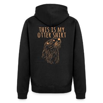 "This Is My Otter Shirt" Tshirt Design For Animal - Unisex Premium Organic Zip Hoodie - black - Back - Nico (187cm)