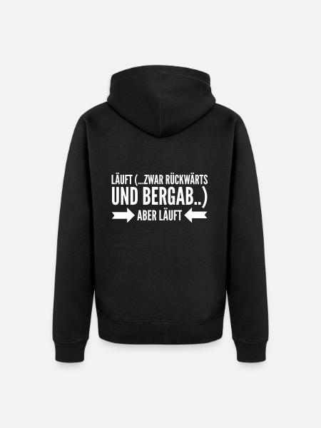 Läuft Spruch - Unisex Premium Bio Zip Hoodie - Schwarz