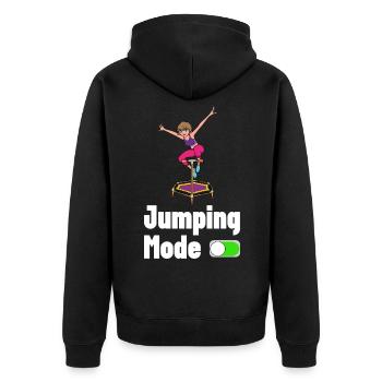 Saut trampoline jumpstyle hopping sport - Veste à capuche bio Premium Unisexe - noir - Dos - Nico (187cm)