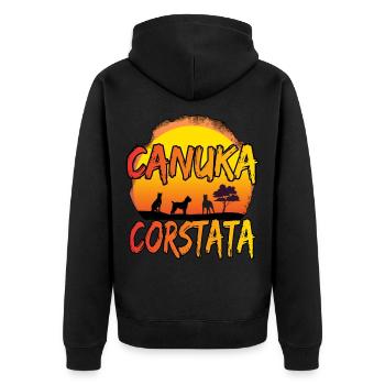 Cane Corso sunset - Unisex Premium Organic Zip Hoodie - black - Back - Nico (187cm)