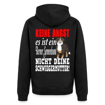 Berner Sennenhund Schweizer Hund - Unisex Premium Bio Zip Hoodie - Schwarz - Hinten - Nico (187cm)