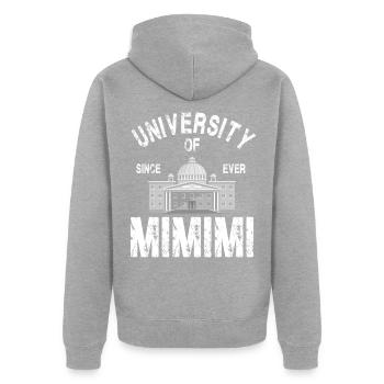 Université de Mimimi - Veste à capuche bio Premium Unisexe - gris chiné - Dos - Nico (187cm)