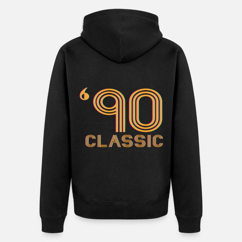 90er Jahre Klassiker - Unisex Premium Bio Zip Hoodie - Schwarz