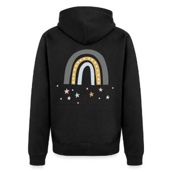 Conception de garçon arc-en-ciel - Veste à capuche bio Premium Unisexe - noir - Dos - Nico (187cm)