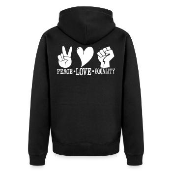 Anti-racisme tolérance racisme droits de l'homme - Veste à capuche bio Premium Unisexe - noir - Dos - Nico (187cm)