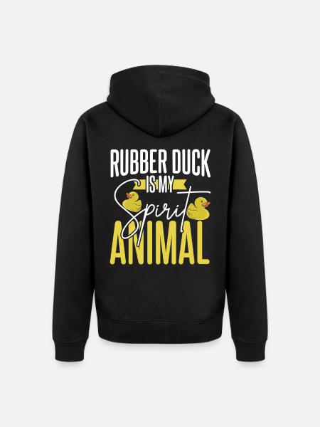 rubber duck - Unisex Premium Organic Zip Hoodie - black