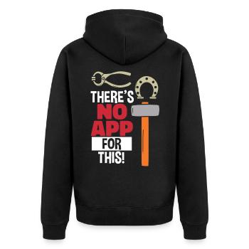 Schmieden Schmiede Schmied Handwerk Beruf Metall - Unisex Premium Bio Zip Hoodie - Schwarz - Hinten - Nico (187cm)