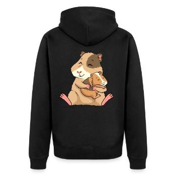 Guinea Pig Baby Young Mom - Unisex Premium Organic Zip Hoodie - black - Back - Nico (187cm)