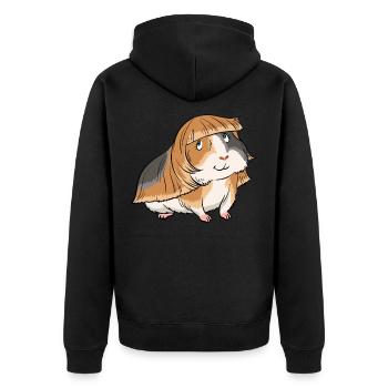 Coupe de cheveux de coupe de fourrure de coiffeur de cochon d'Inde - Veste à capuche bio Premium Unisexe - noir - Dos - Nico (187cm)
